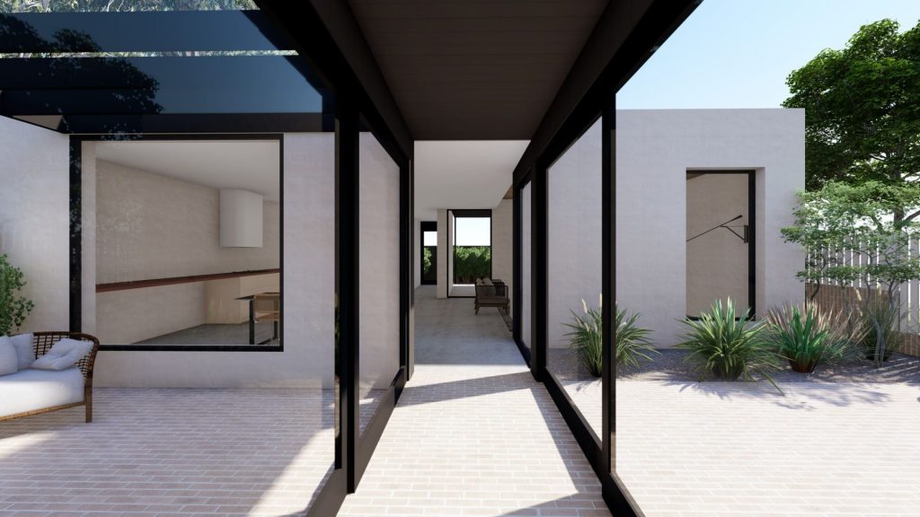 Coode St Residence-Bayswater-Superseed Architecture-11 Coode St Residence-Bayswater-Superseed Architecture-11-Glass hallway courtyard