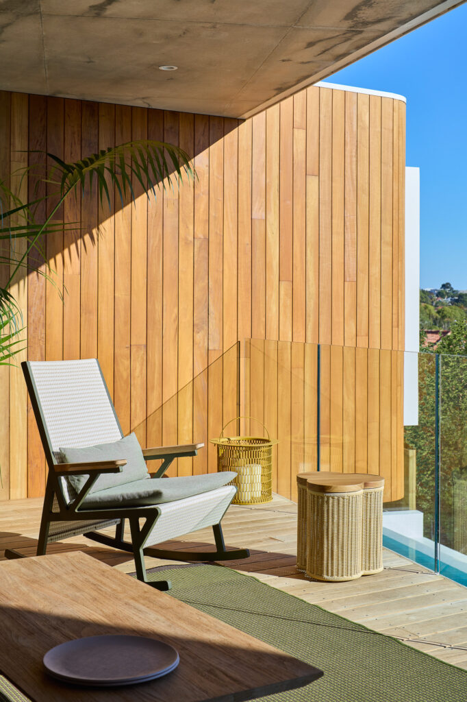 Infinity Views-Bicton-Superseed Architecture-427 Infinity Views-Bicton-Superseed Architecture-427-Timber Wall and Deck with Designer Chair