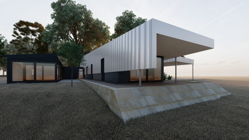 Bodley Residence-Margaret River-Superseed Architecture-01 Bodley Residence-Margaret River-Superseed Architecture-01-battered earth wall house